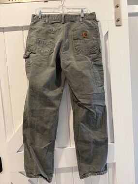 Carhartt Men's Olive Work Cargo Pants - Faded Green 34x34